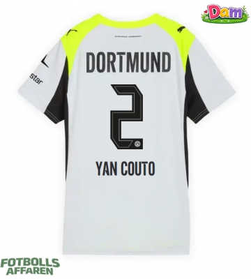 Borussia Dortmund Yan Couto #2 Bortatröja Kvinnor 2025-26 Kortärmad